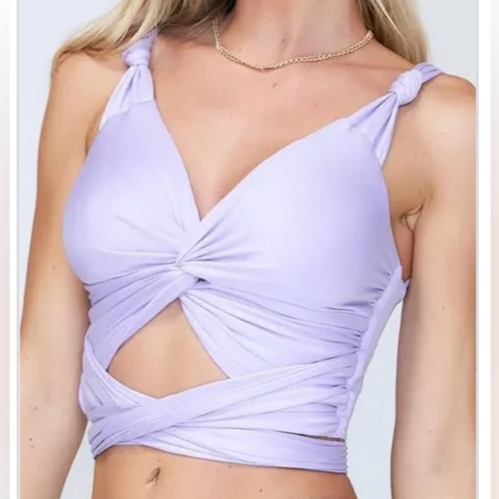 Purple Lioness cross tie top from Princess Polly Size: S